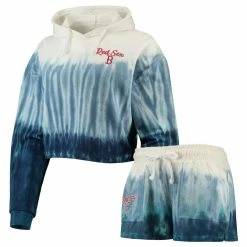 New 🥰 Women's FOCO Navy Boston Red Sox Dip-Dye Hoodie T-Shirt And Pants Sleep Set ❤️