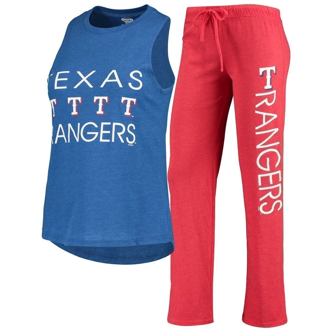 Deals π― Women's Concepts Sport Red/Royal Texas Rangers Meter Muscle Tank Top & Pants Sleep Set π - Image 2