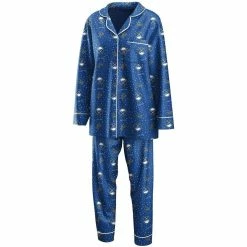 New 🤩 Women's WEAR By Erin Andrews Royal Buffalo Sabres Long Sleeve Button-Up 👕 Shirt & Pants Sleep Set ✨