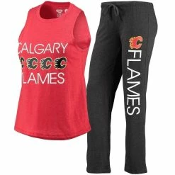 Deals 💯 Women's Concepts Sport Red/Black Calgary Flames Meter Tank Top & Pants Sleep Set 👍