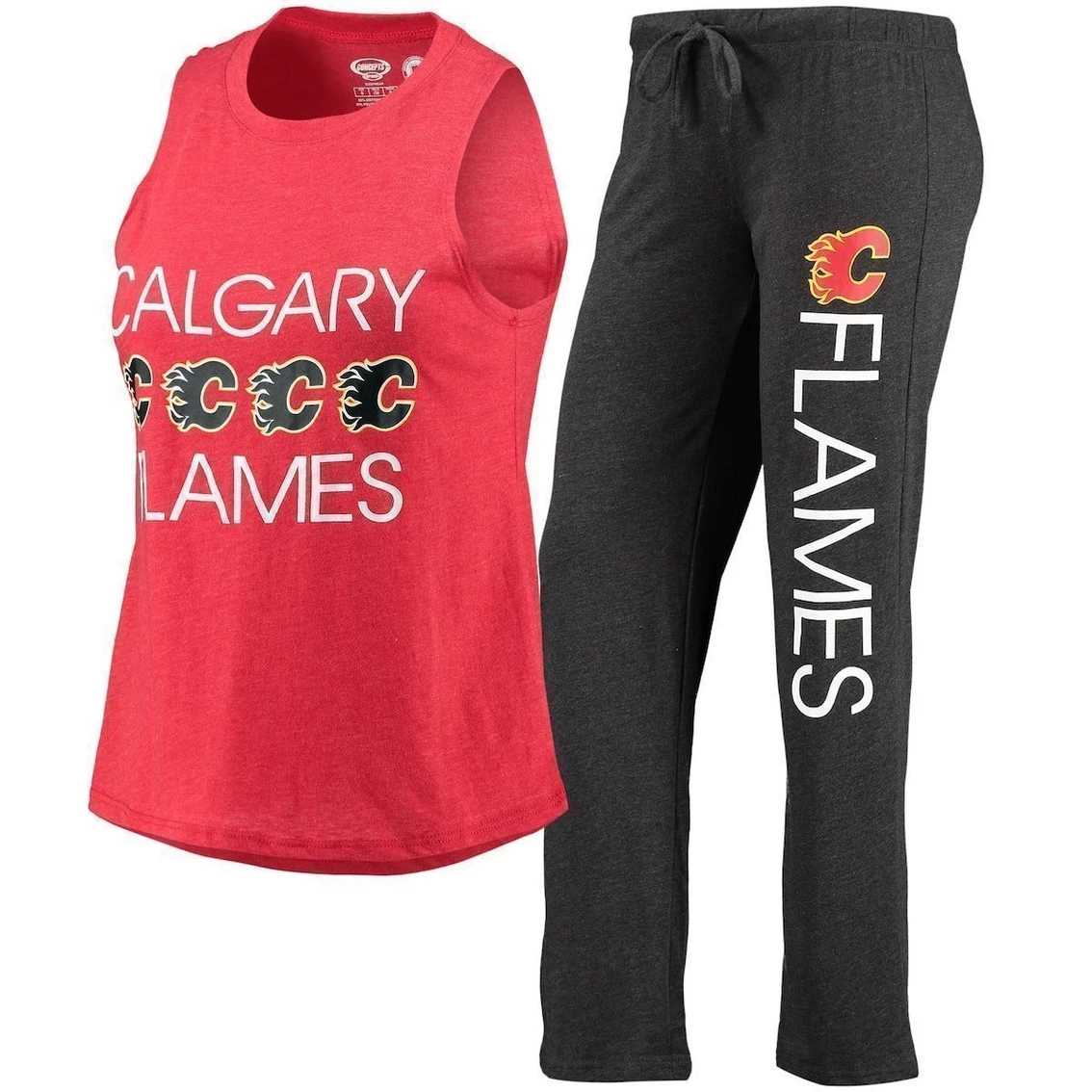 Deals π― Women's Concepts Sport Red/Black Calgary Flames Meter Tank Top & Pants Sleep Set π