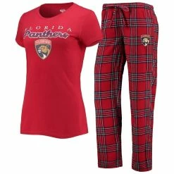Buy 🔥 Women's Concepts Sport Red/Navy Florida Panthers Lodge T-Shirt & Pants Sleep Set ⌛