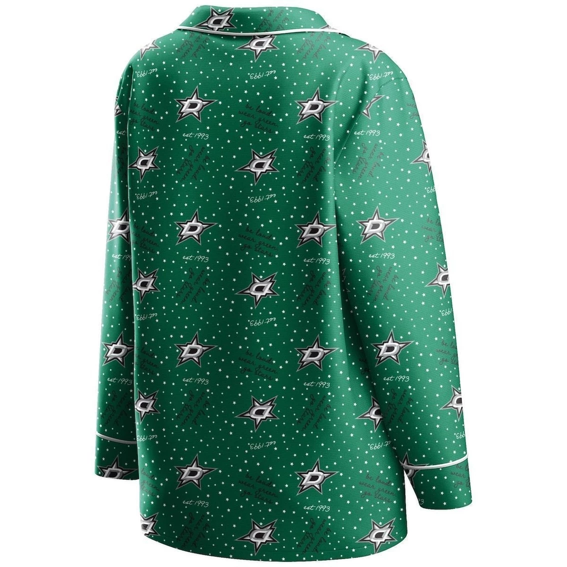 Best deal π€© Women's WEAR By Erin Andrews Kelly Green Dallas Stars Long Sleeve Button-Up π Shirt & Pants Sleep Set π - Image 4