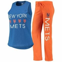 Deals 🎉 Women's Concepts Sport Orange/Royal New York Mets Meter Muscle Tank Top & Pants Sleep Set 🛒