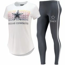 Best deal 🎉 Women's Concepts Sport White/Charcoal Dallas Cowboys Sonata T-Shirt & Leggings Set 😀