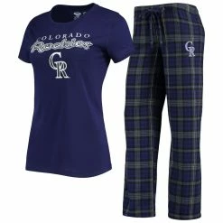 New π Women's Concepts Sport Purple/Black Colorado Rockies Lodge T-Shirt & Pants Sleep Set βοΈ