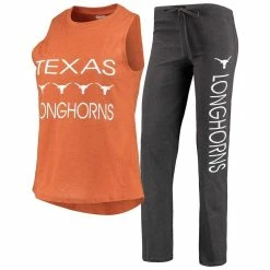 Buy π― Women's Concepts Sport Texas Orange/Charcoal Texas Longhorns Team Tank Top & Pants Sleep Set β€οΈ