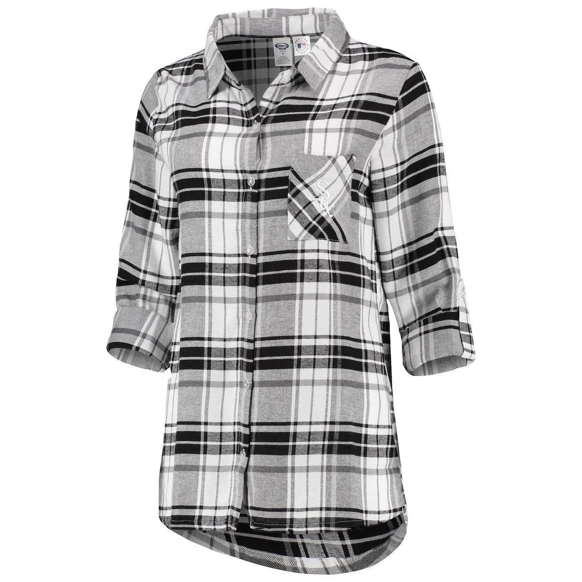 Deals π Women's Concepts Sport Black/Gray Chicago White Sox Accolade Flannel Nightshirt β€οΈ - Image 3