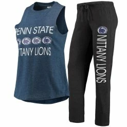 Budget ✔️ Women's Concepts Sport Black/Navy Penn State Nittany Lions Tank Top & Pants Sleep Set 😉