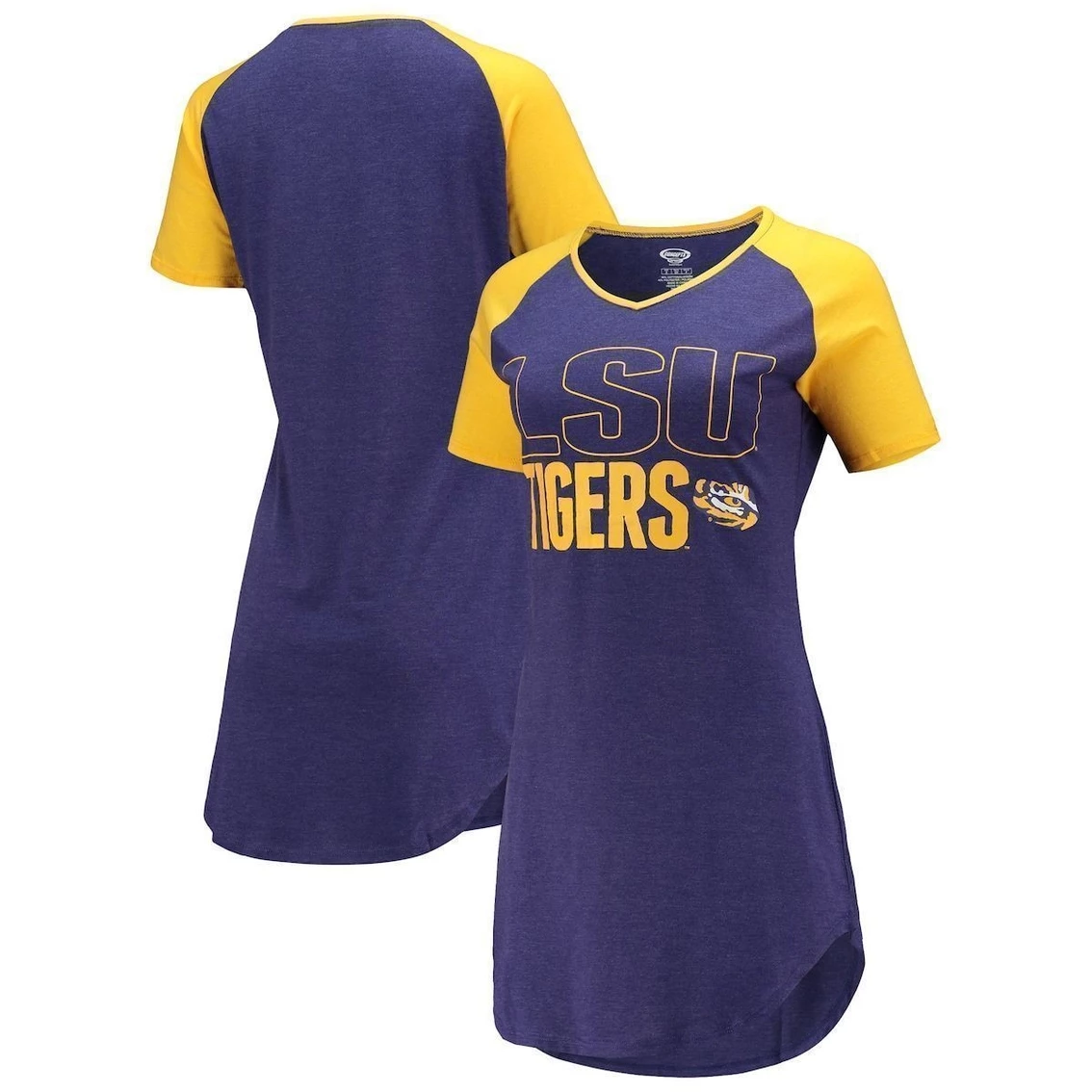 Buy β Women's Concepts Sport Purple/Gold LSU Tigers Raglan V-Neck Nightshirt π - Image 2
