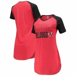 Best reviews of 👏 Women's Concepts Sport Red/Black Georgia Bulldogs Raglan V-Neck Nightshirt 😀