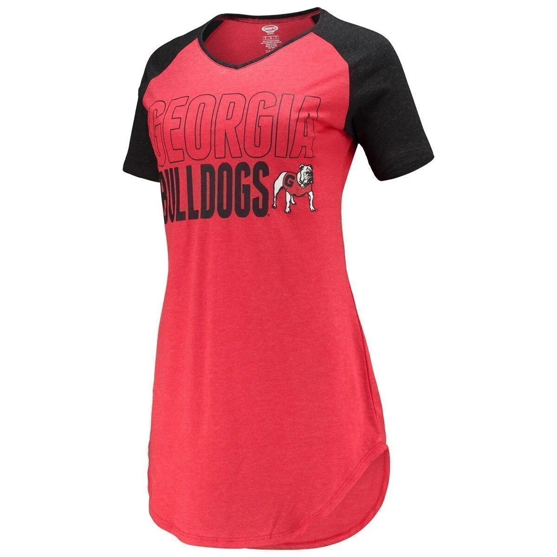 Best reviews of π Women's Concepts Sport Red/Black Georgia Bulldogs Raglan V-Neck Nightshirt π - Image 3