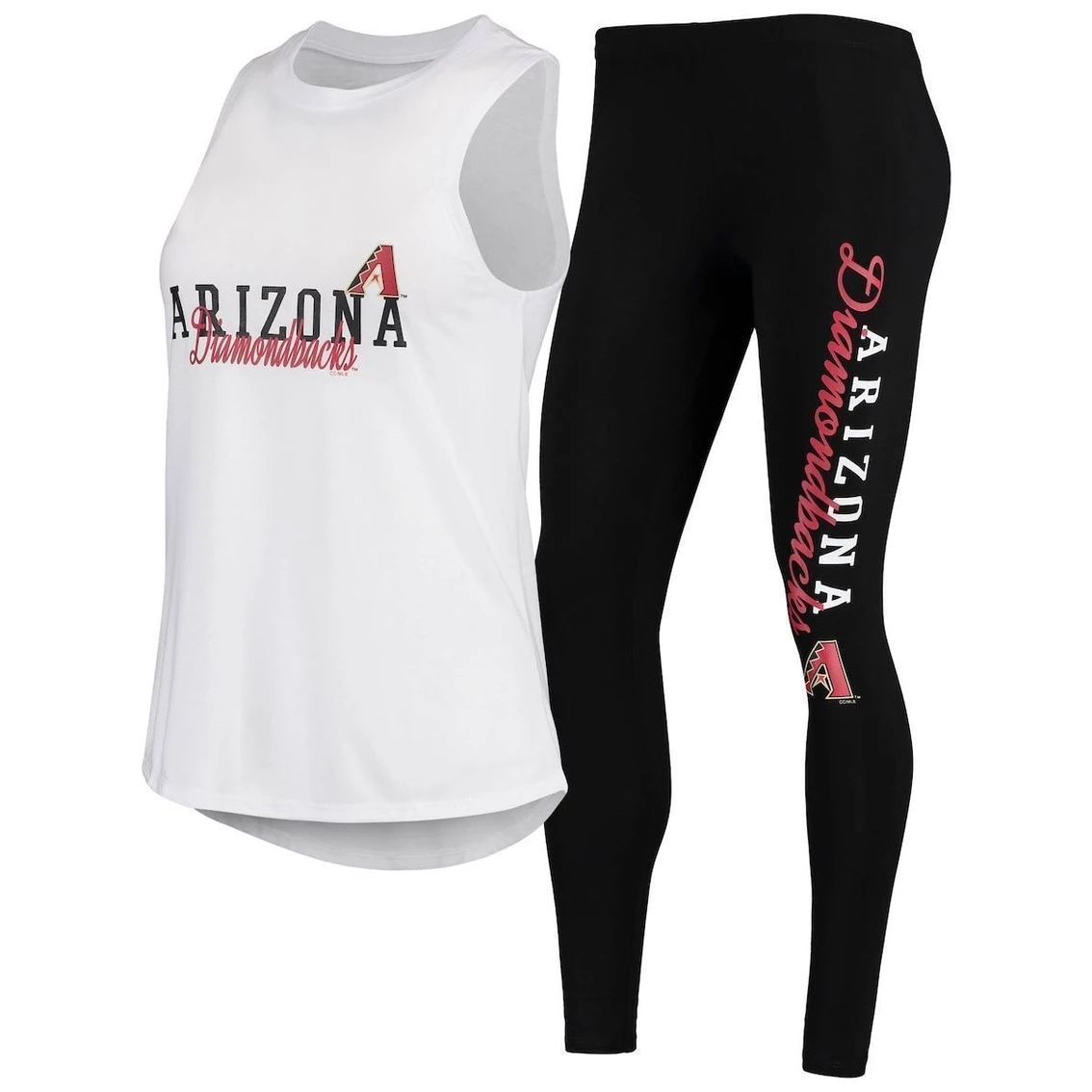 Best reviews of π₯ Women's Concepts Sport White/Black Arizona Diamondbacks Sonata Tank Top & Leggings Set π₯ - Image 2