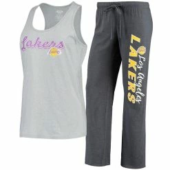 Outlet π€© Women's Concepts Sport Heathered Gray/Heathered Charcoal Los Angeles Lakers Anchor Tank Top & Pants Sleep Set π₯