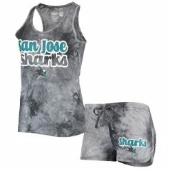 Promo 🎉 Women's Concepts Sport Charcoal San Jose Sharks Billboard Racerback Tank Top & Shorts Set ❤️