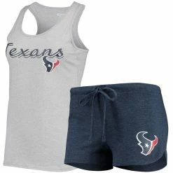 Cheap π Women's Concepts Sport Heathered Gray/Navy Houston Texans Anchor Tank Top & Shorts Sleep Set π