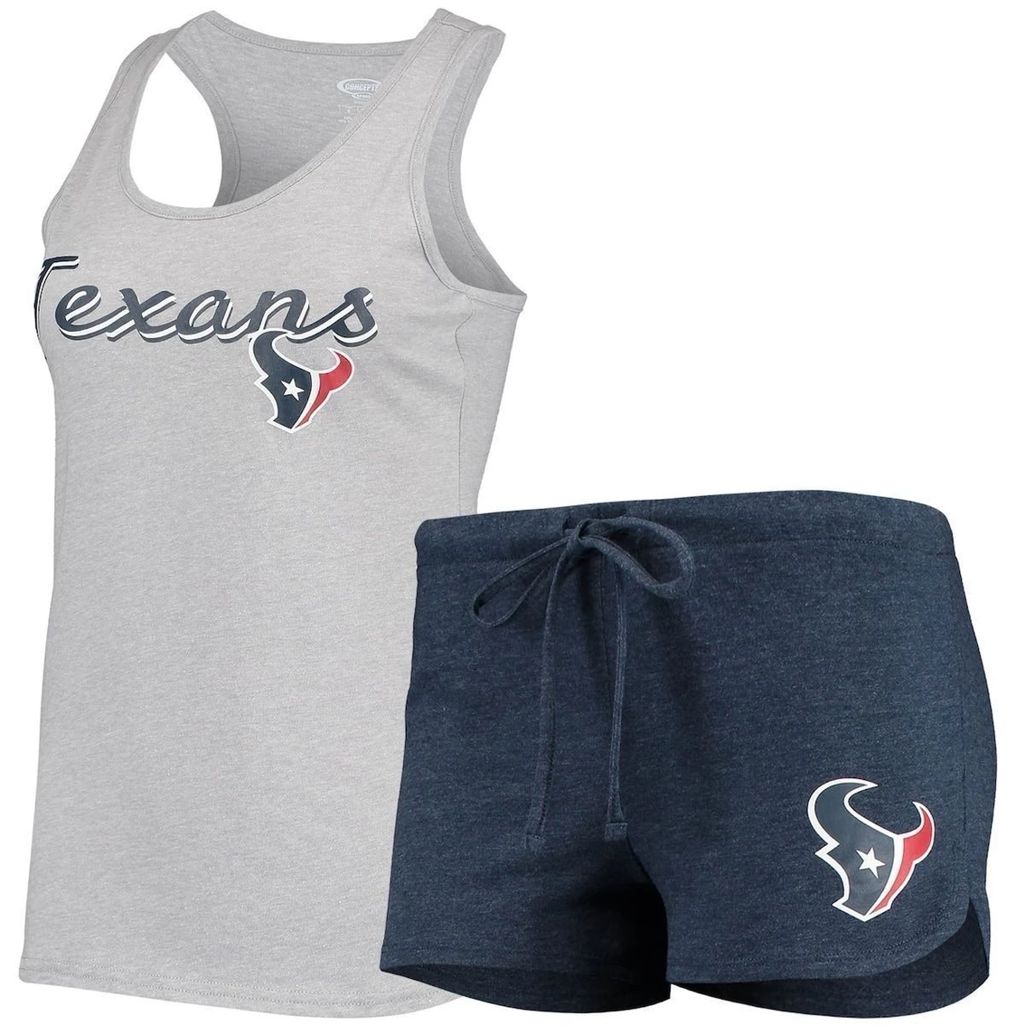 Cheap π Women's Concepts Sport Heathered Gray/Navy Houston Texans Anchor Tank Top & Shorts Sleep Set π