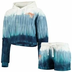 Flash Sale 😀 Women's FOCO Navy Houston Astros Dip-Dye Hoodie T-Shirt And Pants Sleep Set 👏