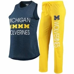 Wholesale ⭐ Women's Concepts Sport Maize/Navy Michigan Wolverines Tank Top & Pants Sleep Set ✔️