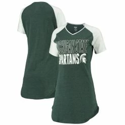 Buy 😍 Women's Concepts Sport Green/White Michigan State Spartans Raglan V-Neck Nightshirt 👍