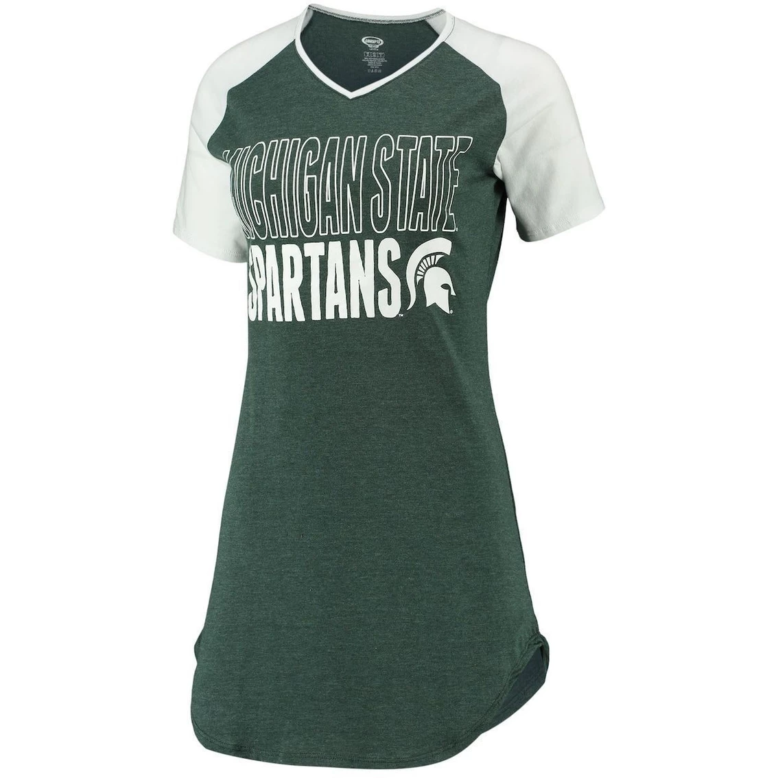 Buy π Women's Concepts Sport Green/White Michigan State Spartans Raglan V-Neck Nightshirt π - Image 3