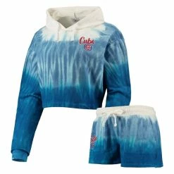 Wholesale β¨ Women's FOCO Royal Chicago Cubs Dip-Dye Hoodie T-Shirt And Pants Sleep Set π