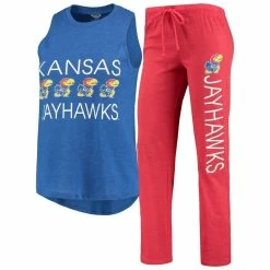 Best Pirce 🛒 Women's Concepts Sport Royal/Red Kansas Jayhawks Team Tank Top & Pants Sleep Set ⌛
