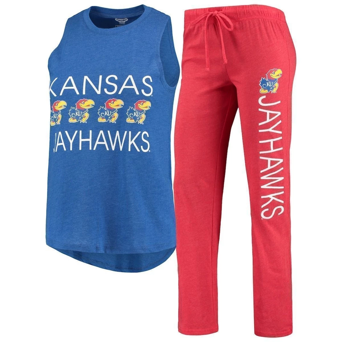 Best Pirce π Women's Concepts Sport Royal/Red Kansas Jayhawks Team Tank Top & Pants Sleep Set β - Image 2