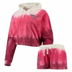 Coupon ✨ Women's FOCO Red St. Louis Cardinals Dip-Dye Hoodie T-Shirt And Pants Sleep Set 🔔