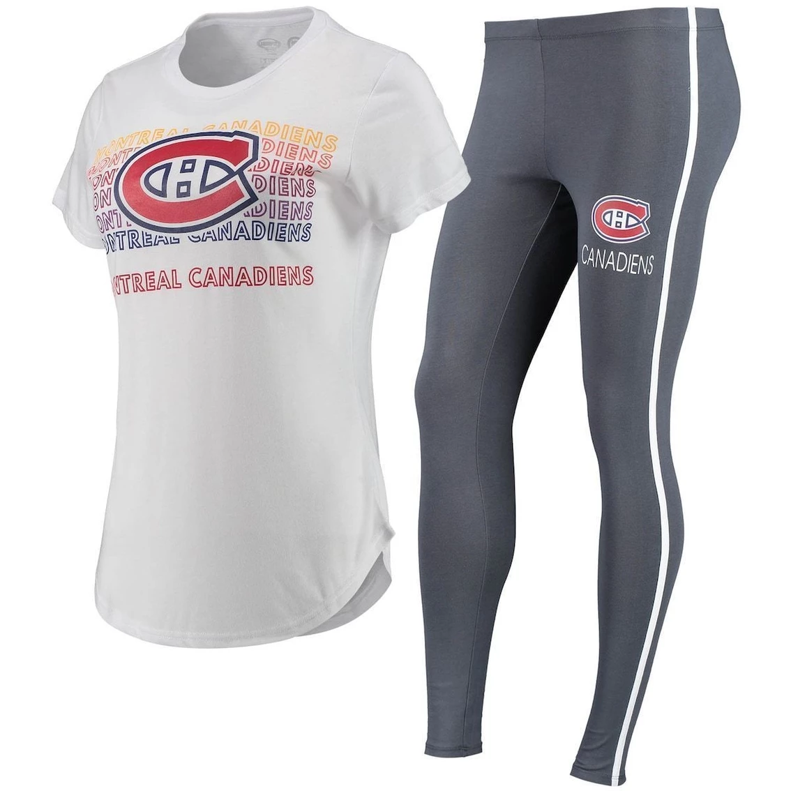Best Pirce π Women's Concepts Sport White/Charcoal Montreal Canadiens Sonata T-Shirt & Leggings Set π