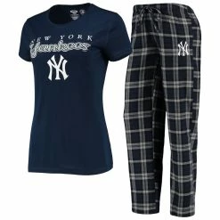 Best deal β€οΈ Women's Concepts Sport Navy/Gray New York Yankees Lodge T-Shirt & Pants Sleep Set π₯