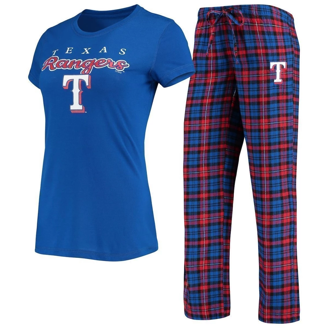 Brand new π Women's Concepts Sport Royal/Red Texas Rangers Lodge T-Shirt & Pants Sleep Set π - Image 2