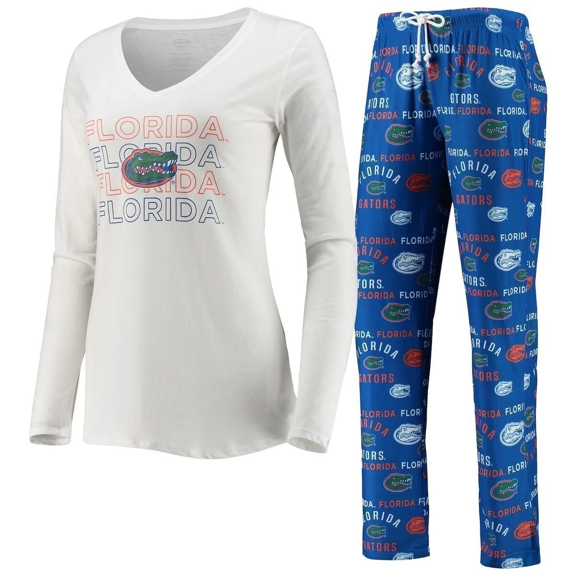 Flash Sale π Women's Concepts Sport Royal/White Florida Gators Flagship Long Sleeve T-Shirt & Pants Sleep Set π - Image 2