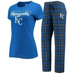 Flash Sale 🛒 Women's Concepts Sport Royal/Black Kansas City Royals Lodge T-Shirt & Pants Sleep Set 🥰