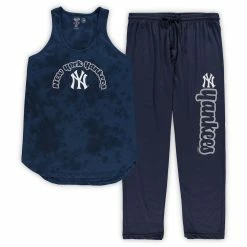 Buy 😀 Women's Concepts Sport Navy New York Yankees Plus Size Jersey Tank Top & Pants Sleep Set 🔥