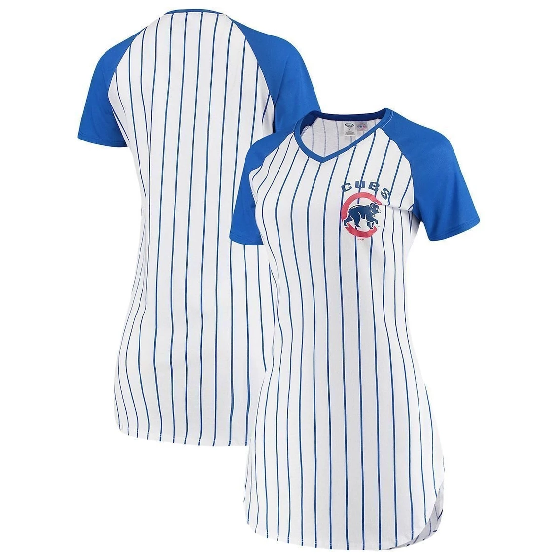 Buy π Women's Concepts Sport White Chicago Cubs Vigor Pinstripe Nightshirt π - Image 2