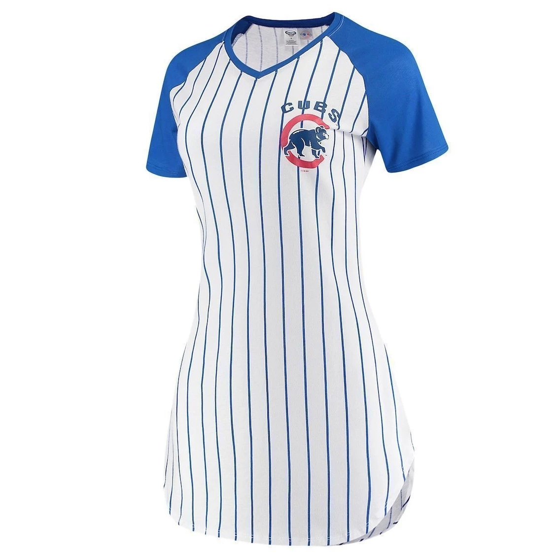 Buy π Women's Concepts Sport White Chicago Cubs Vigor Pinstripe Nightshirt π - Image 3
