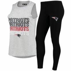 Deals 𧨠Women's Concepts Sport Heathered Gray/Black New England Patriots Profound Tank Top & Leggings Sleep Set βοΈ