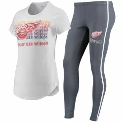 Cheap β€οΈ Women's Concepts Sport White/Charcoal Detroit Red Wings Sonata T-Shirt & Leggings Set β€οΈ