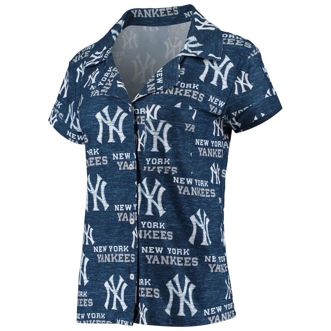 Brand new β Women's Concepts Sport Navy New York Yankees Zest Allover Print Button-Up π Shirt & Shorts Sleep Set 𧨠- Image 3
