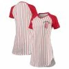 Brand new 🎁 Women's Concepts Sport White/Red St. Louis Cardinals Vigor Pinstripe Raglan V-Neck Nightshirt ✔️