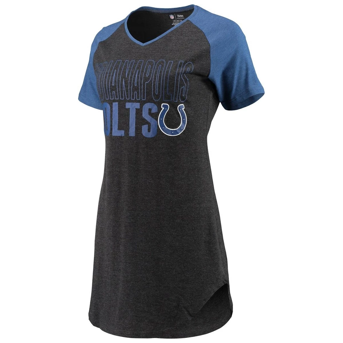 Top 10 βοΈ Women's Concepts Sport Black/Heathered Royal Indianapolis Colts Meter Raglan V-Neck Knit Nightshirt π₯ - Image 3