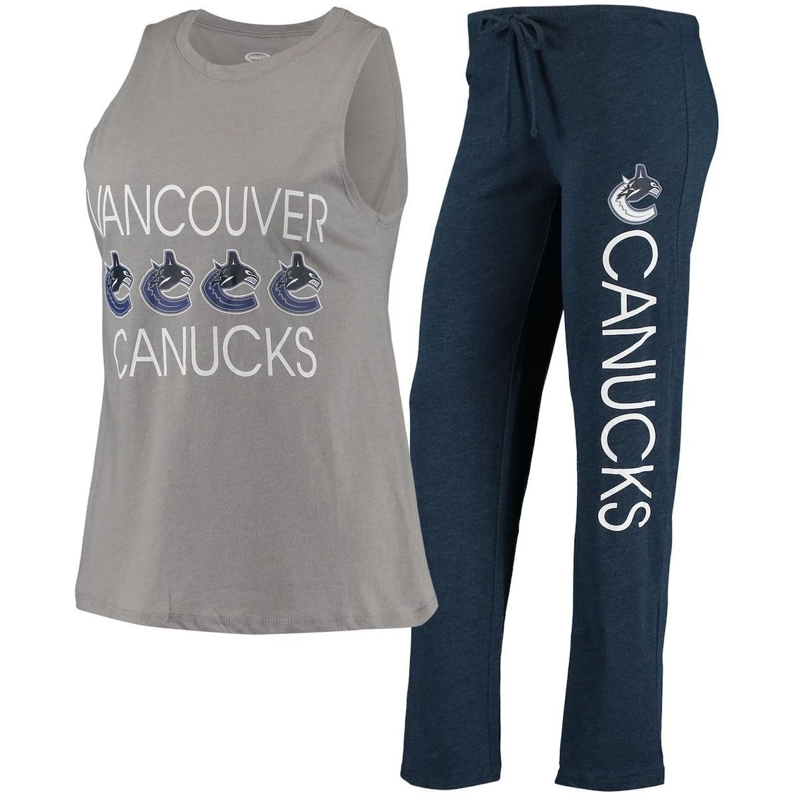 Brand new π Women's Concepts Sport Gray/Navy Vancouver Canucks Meter Tank Top & Pants Sleep Set π - Image 2
