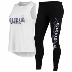 Best deal β Women's Concepts Sport White/Black Colorado Rockies Sonata Tank Top & Leggings Set π