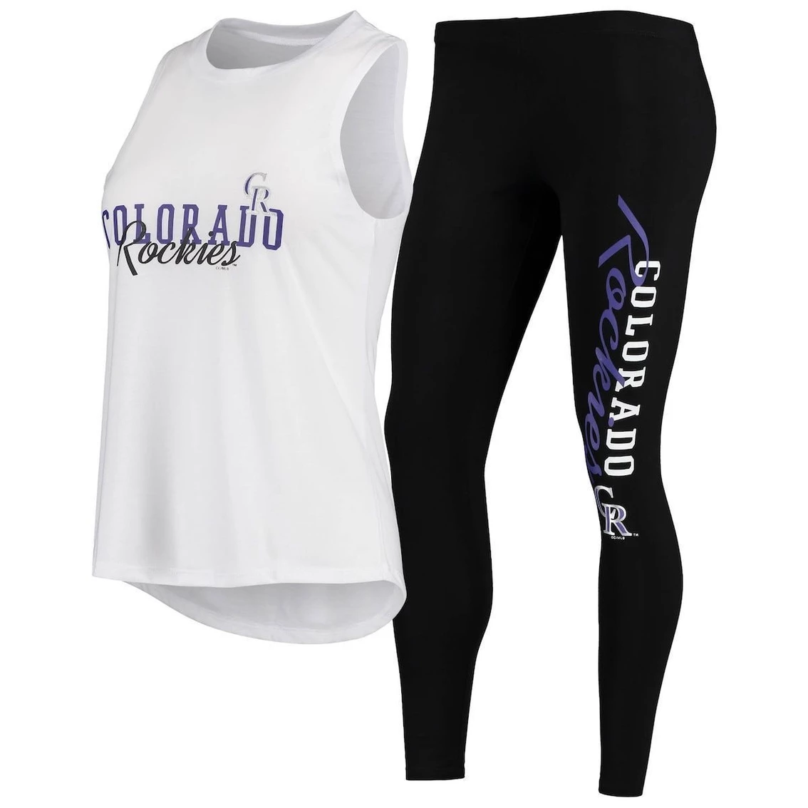 Best deal β Women's Concepts Sport White/Black Colorado Rockies Sonata Tank Top & Leggings Set π - Image 2