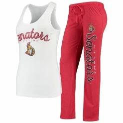 Best reviews of 🧨 Women's Concepts Sport Red/White Ottawa Senators Topic Tank Top & Pants Sleep Set 🎉