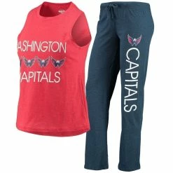 Best Sale 😍 Women's Concepts Sport Red/Navy Washington Capitals Meter Tank Top & Pants Sleep Set 😉