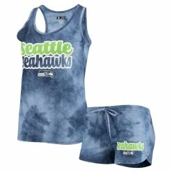 Wholesale ⭐ Women's Concepts Sport College Navy Seattle Seahawks Billboard Tank Top & Shorts Set 🤩
