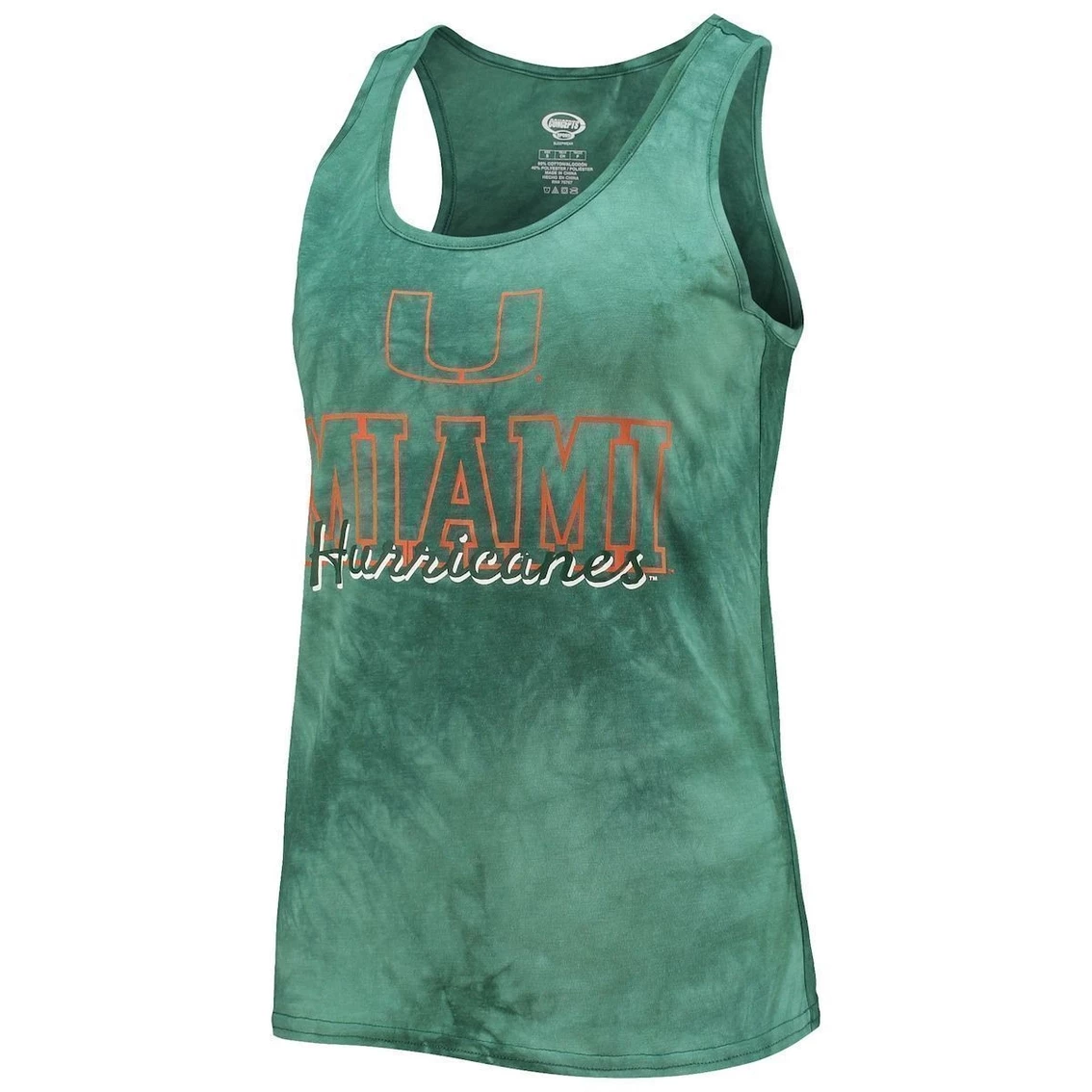Cheap π Women's Concepts Sport Green Miami Hurricanes Billboard Tie-Dye Tank Top & Shorts Set π - Image 3