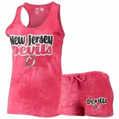 Deals 🎁 Women's Concepts Sport Red New Jersey Devils Billboard Racerback Tank Top & Shorts Set 🌟